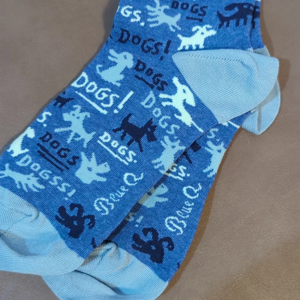 Blue Q Socks Dogs Women’s Crew New with Tags Soft Combed Cotton